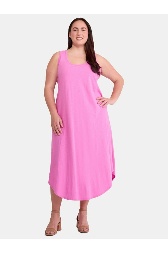 Women's Plus Size Cotton Tank Dress, Sizes 0X-5X