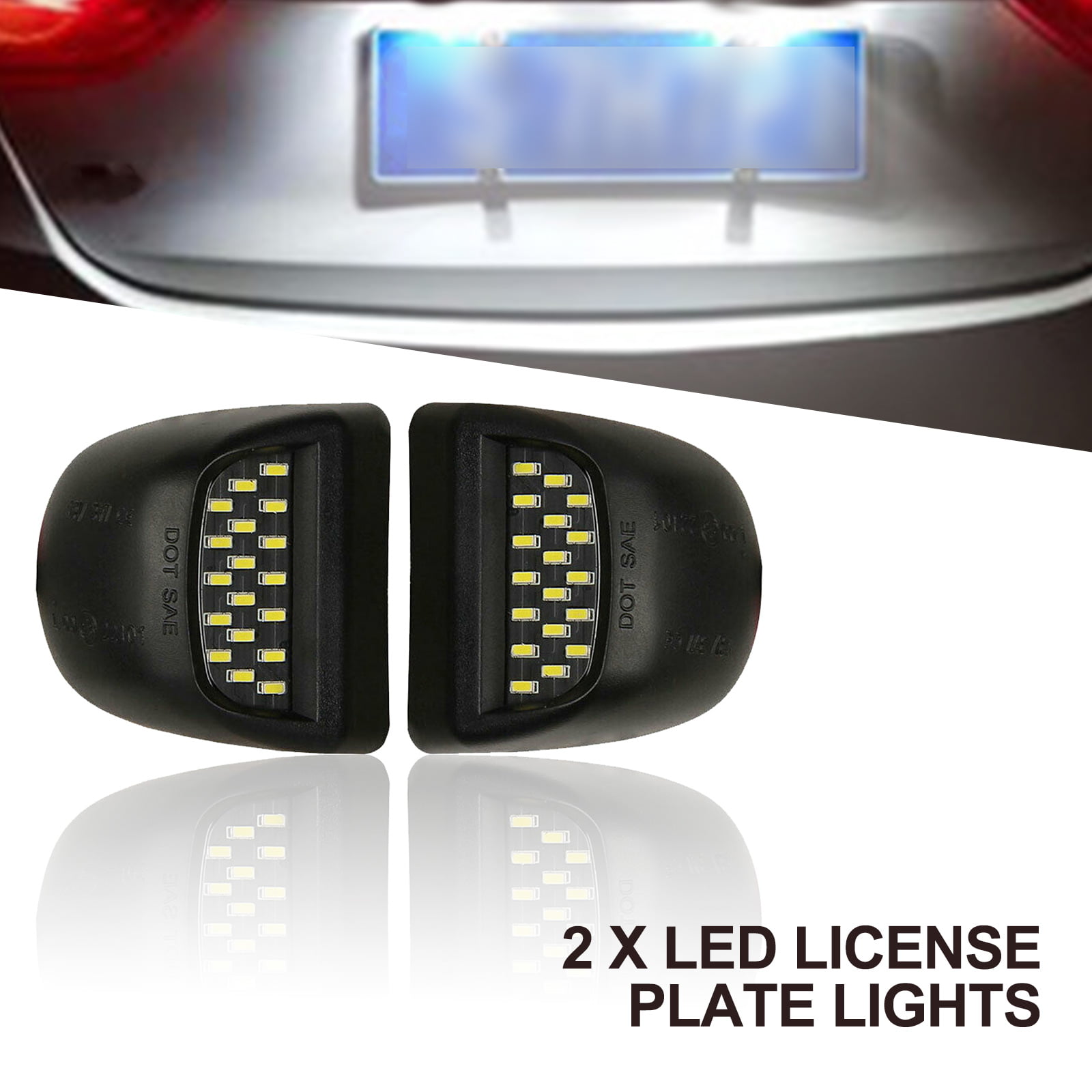 2x 27 Led Rear Tail Stop Fog License Number Plate Lights Truck Trailer Lorry Van 