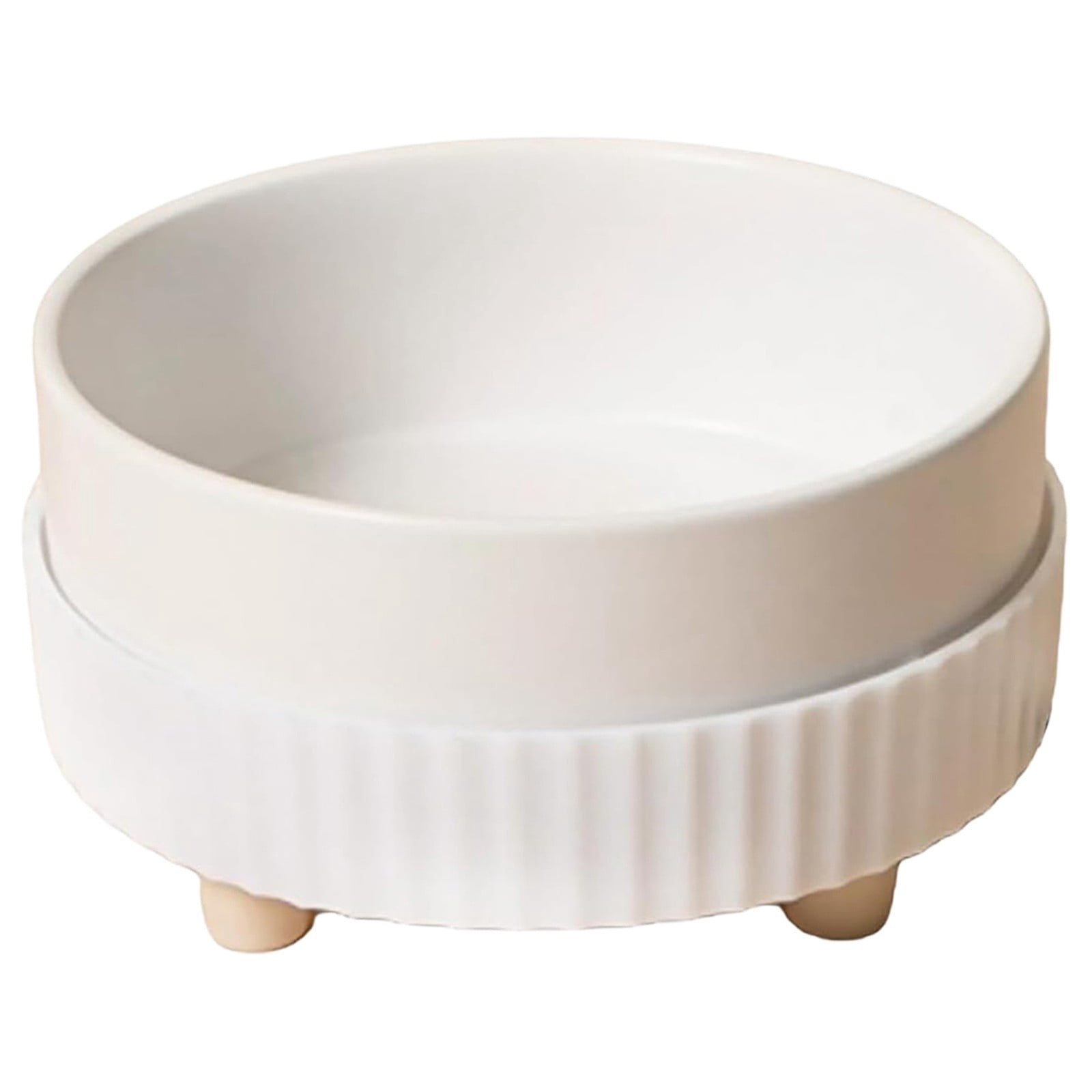 Kingtowag Heated Pet Water Bowl Ceramic 450ml USB 5V White Base, Thermal Bowl for Dogs Cats Winter, 5.3inch 450ml USB Thermal Bowl Anti-Freezing, Heated Water Bowl