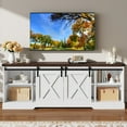 thumbnail image 6 of 70" Farmhouse TV Stand for 75 Inch TVs with Sliding Barn Door, Rustic Wood Entertainment Center Large Media Console Cabinet for Living Room, 6 of 7