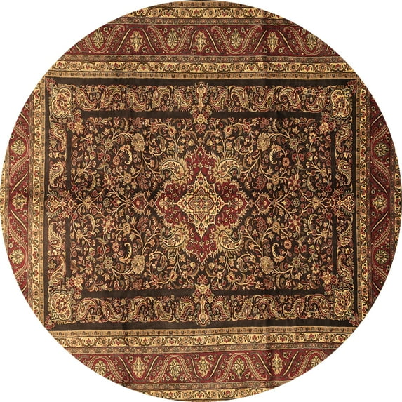 Ahgly Company Indoor Round Persian Brown Traditional Area Rugs, 7' Round
