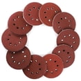 thumbnail image 1 of Papel de lija flocado de 5 pulgadas y 8 agujeros, papel de lija de alúmina roja 125 para pulido y esmerilado con aire, 1 of 2