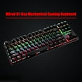 FXYWired 87Key Mechanical Gaming Keyboard Rainbow Backlit Keyboard for