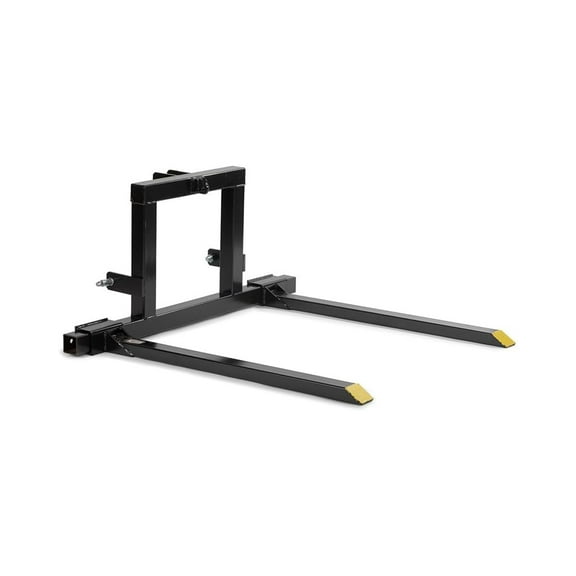 Mescukay 3 Point Pallet Forks,1500 lbs Capacity Adjustable Width Range(28"-45") Pallet Fork Attachments, 50" Hitch Pallet Forks for Tractor Category 1