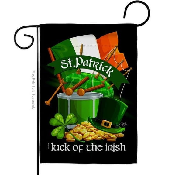 Breeze Decor G152063-BO 13 x 18.5 in. Luck of the Irish Garden Flag with Spring St. Patrick Double-Sided Decorative Vertical Flags House Decoration Banner Yard Gift