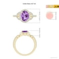 thumbnail image 4 of ANGARA Natural Vintage Style Oval 1.6 ct Amethyst Halo Ring in 14K Yellow Gold for Women (Size-9x7mm) | February Birthstone, Birthday, Anniversary, Jewelry Gift for Women | Natural Amethyst Ring, 4 of 9