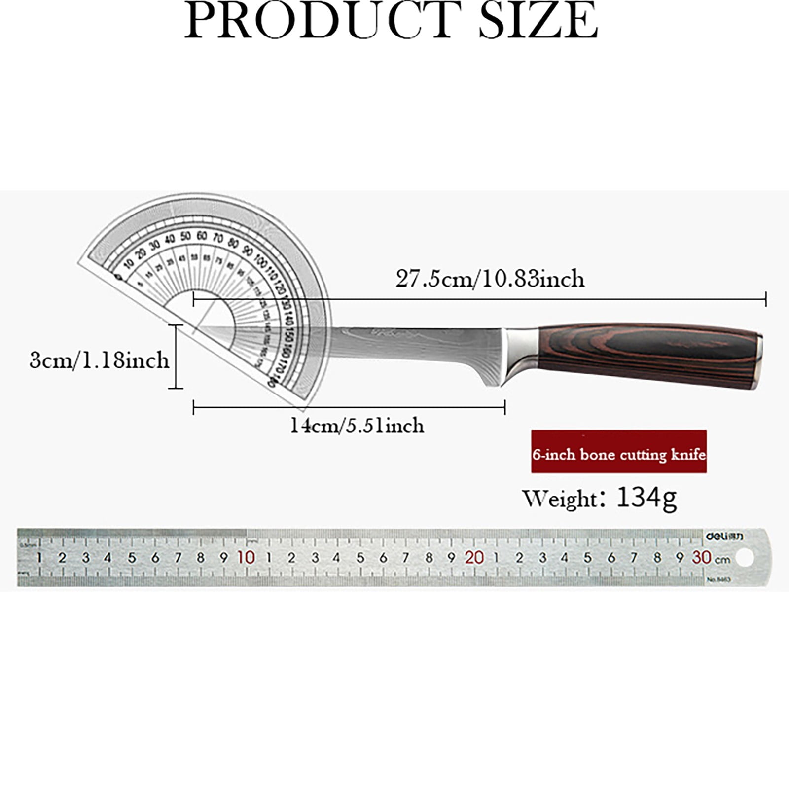 XKHHLH Japanese Chef Knife - Kitchen Utility Knife for Cooking, Meat Cleaver Knives with Full Tang Wooden Handle, Gift for Birthday