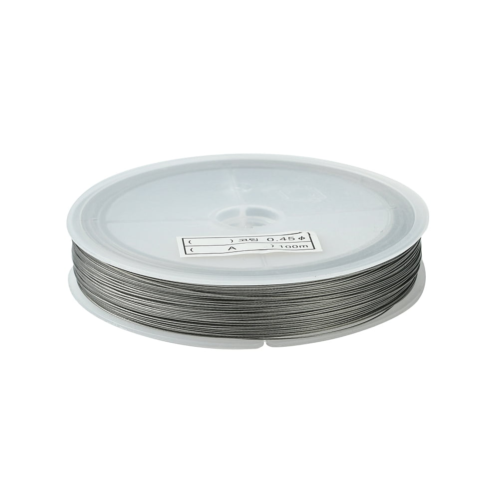 Tarnish Resistant Tail Wire Nylon-coated Stainless Steel Original Color Raw 25 Gauge(0.45mm) about 131.23 Feet(40m)/Roll
