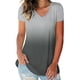 thumbnail image 1 of Minnieouse Amart Mujeres Cuello en V Manga corta Top Gradient Casual Tie Dyed T-shirt Tops Prendas para la parte del cuerpo Gris M, 1 of 1