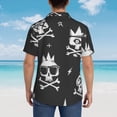 thumbnail image 6 of A Skull With A Crown Hawaiian Shirts For Men, Summer Short-Sleeve Relaxed-Fit Button-Down Shirts X-Large, 6 of 9