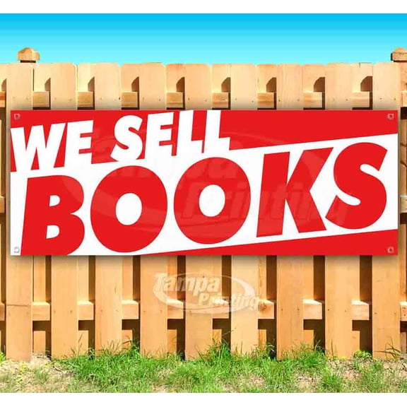 We Sell Books 13 oz Vinyl Banner With Metal Grommets