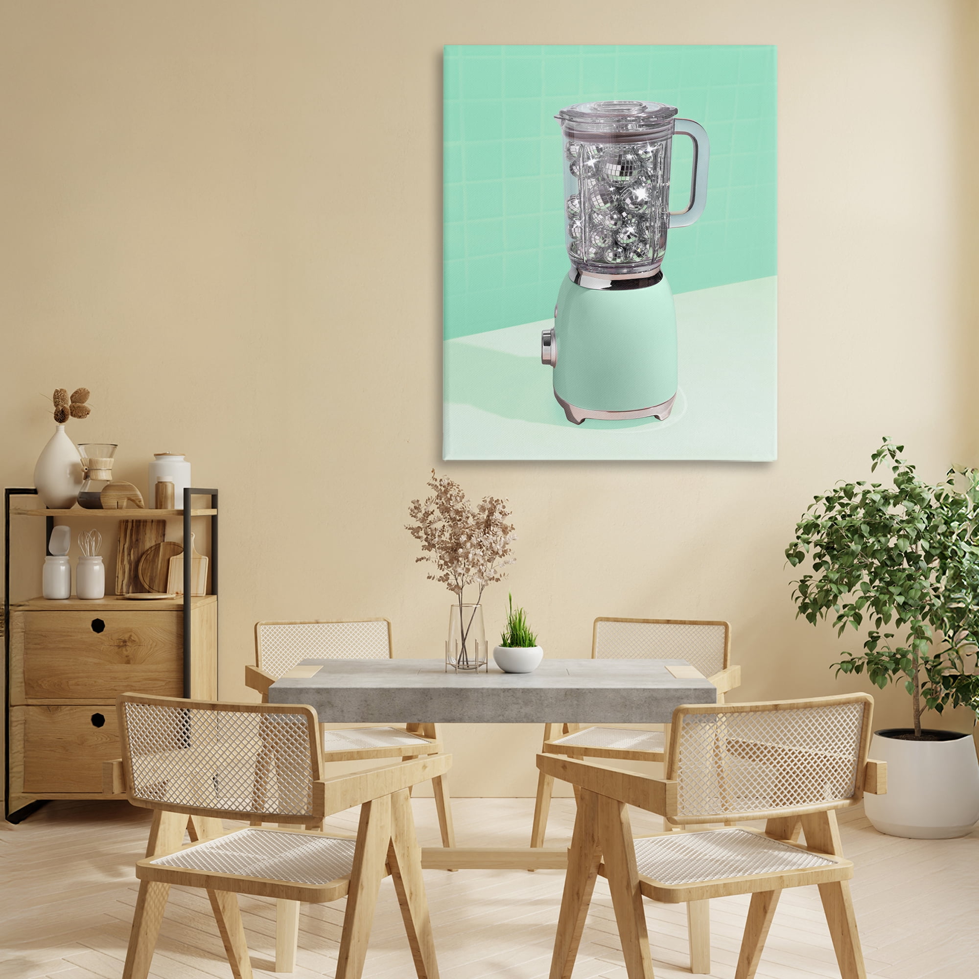 Stupell Industries Disco Drink Blender over Green Canvas Wall Art, design by LISH Creative