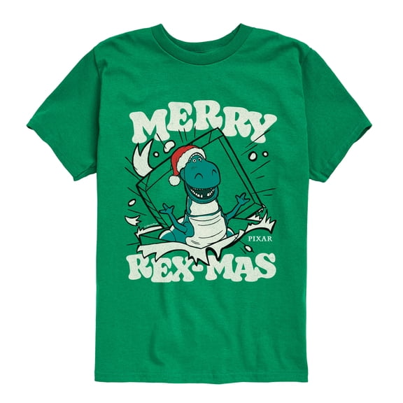 Toy Story - Merry Rexmas - Youth Boys Short Sleeve Graphic T-Shirt