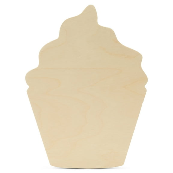 Cupcake Cutouts 12 x 8-7/8-inch, Pack of 50 Wood Door Hanger Blanks, Wooden Crafts to Paint, Wooden Cutouts for Crafts, by Woodpeckers