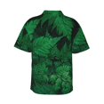 thumbnail image 3 of Easygdp Green Leave Fern Men's Hawaiian Shirts Print Lapel Short Sleeve for Beach, vacation, party, casual occasions - X-Large, 3 of 9