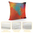 thumbnail image 4 of HENGT  Throw Pillow Covers Orange Spring Paint Colorful Red Blue Yellow Band Watercolor with Spots and Streaks Purple Abstract Square Hidden Zipper Decorative Pillowcase, 4 of 5