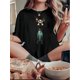 thumbnail image 1 of Camiseta De Mujer Activewear Tops Simples De Verano Para Viajes De MochileroWomen's Casual Round Neck T-Shirt with Fun Dog Print, Stretchy Polyester and Spandex Blend, Comfortable Summer TopFather's, 1 of 6