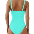 thumbnail image 6 of One Piece Swimsuit Women Ring Linked Cut Out Slimming Bathing Suits Athletic U-Wire Sexy Swimsuit Slim Vacation Swimwear Turquoise M, 6 of 6