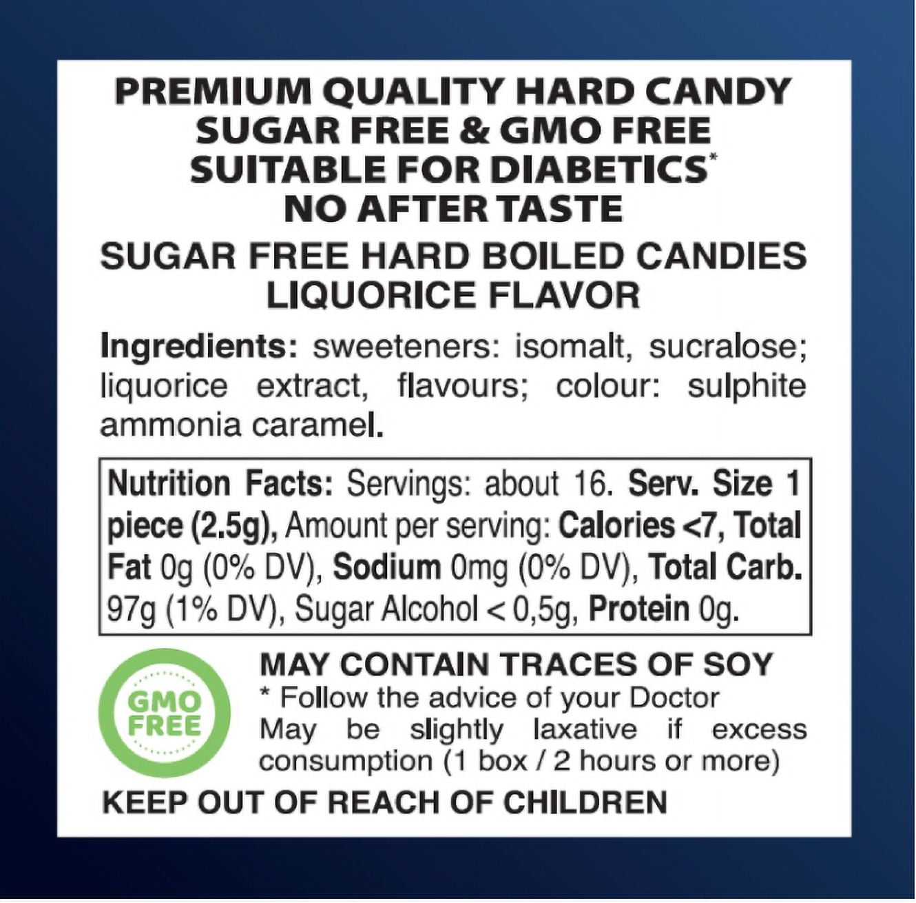 Swiss Imports Sugar Free Bonbons Hard Candy Drops, Licorice, 1.4 oz/40g Box, 9 Pack