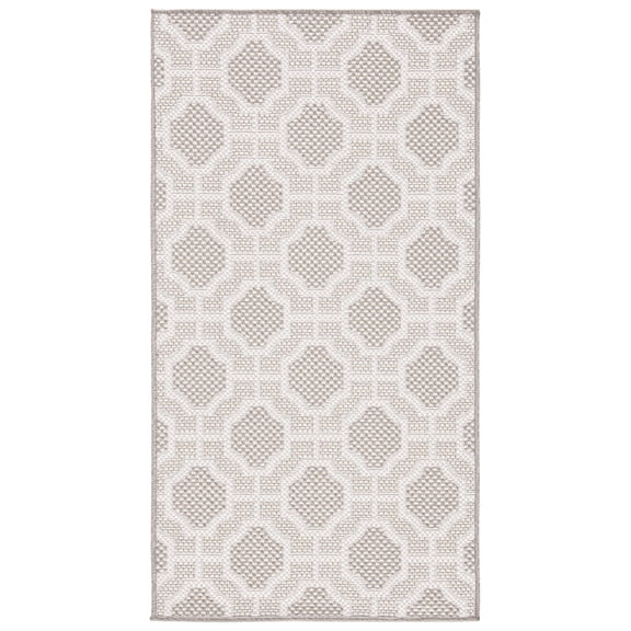 SAFAVIEH Lakeside Augustine Geometric Indoor/Outdoor Area Rug, Beige/Taupe, 2'7" x 5'