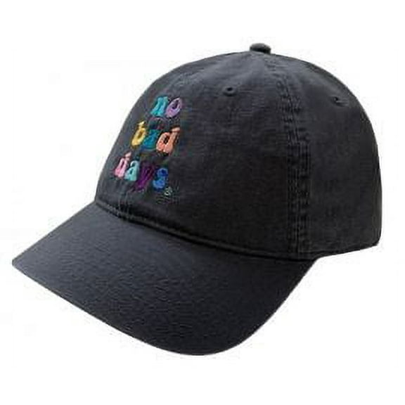 No Bad Days 6 Panel Twill Cap - Charcoal Retro Rainbow