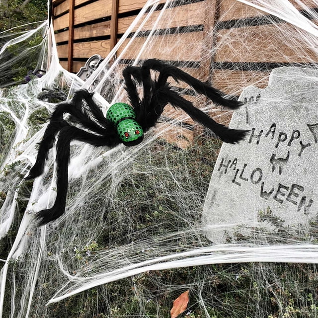 Fiudx Accesorio de Araña de Calavera para Halloween, Diseño Espeluznante y Aterrador, Adorno Realista de 75 Cm, Perfecto para Fiestas, Disfraces, Casas Encantadas, Ideal para Halloween o Bromas, 1 Pi
