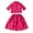 Red, variant on Xijirk Girls' 2-Piece Part Years Outfit Lace Cropped Top & Tiered Lace Skirt Set,5-6 Years