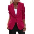 thumbnail image 1 of Blazer PRETTYGARDEN Rojo Rosa Oscuro Talla Grande con Solapa Clásica, 1 of 8