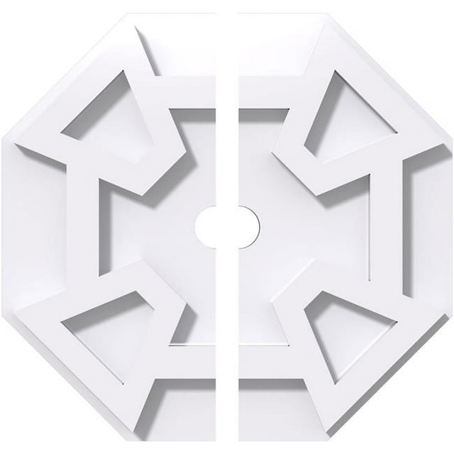 Ekena Millwork CMP10LG2-01000 10 in. OD x 1 in. ID Square Logan Architectural Grade PVC Contemporary Ceiling Medallion - 2 Piece