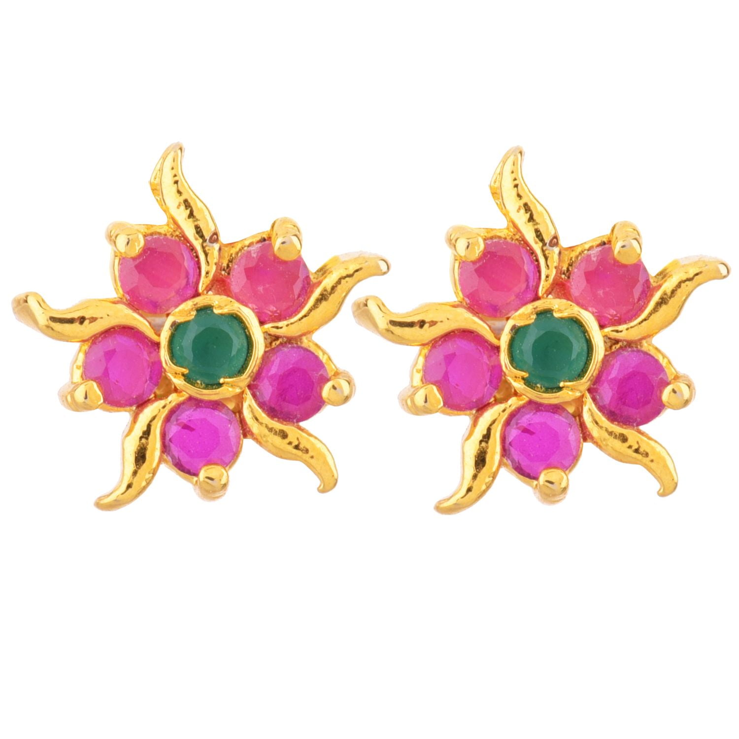 Buy Floral Leaf Diamond Stud Earrings Online | CaratLane