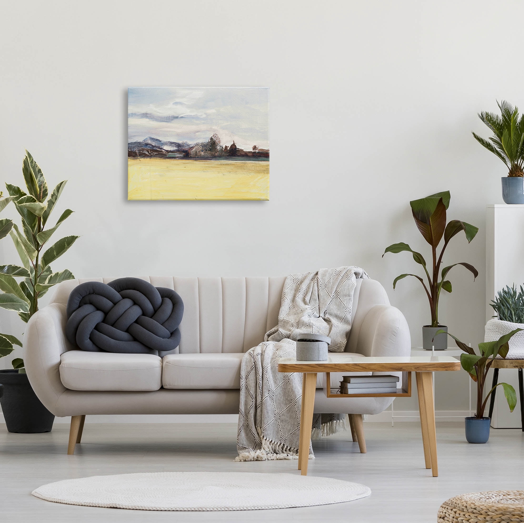 Stupell Industries Abstract Distant House Scenery Painting Gallery Wrapped Canvas Print Wall Art, Design by Stacy Pollard