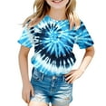 thumbnail image 3 of Kiijoy Toddler Girls' T-Shirt Tie Dyed Short Sleeve Crewneck T Shirt Tee Top, Sizes 3-4, 3 of 3