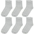 thumbnail image 5 of Falari 6-Pack Gray Women Diabetic Quarter Socks for Diabetes Edema and Circulatory Loose Fitting, 5 of 5