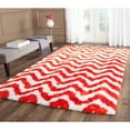 thumbnail image 4 of SAFAVIEH Barcelona Carmella Geometric Shag Area Rug, Ivory/Rust, 5' x 8', 4 of 6