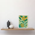 thumbnail image 2 of Yellow Flower Painting Turquoise Colourful Bold Artwork Framed Wall Art Print A4, 2 of 4