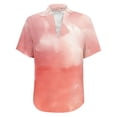 thumbnail image 4 of MEICHEN Womens Summer 3/4 Sleeve Tops Casual Collared V Neck Loose Blouse Retro Metallic Shiny T Shirts, 4 of 5
