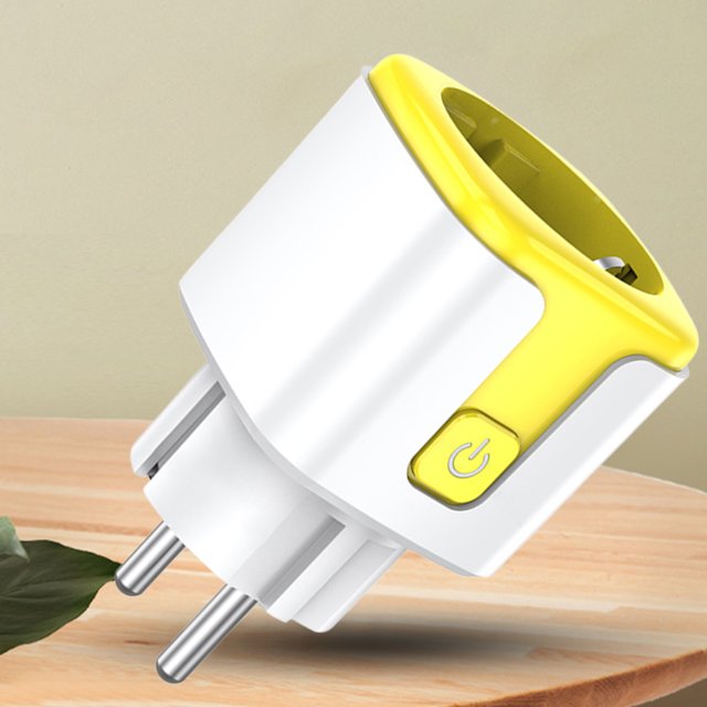 Enchufe Inteligente Enchufe inteligente WIFI 20A con monitor de potencia Enchufe UE Control de vida inteligente (amarillo)