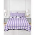 thumbnail image 3 of Purple Twin XL Size Down Alternative Comforter, Lightweight Comforter Quilt Bedding Set with Pillow Shams Country French Rustic Buffalo Plaid Modern Art All Seasons Bed Comforter Duvet Insert 68"x98", 3 of 7