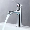 thumbnail image 4 of Single Sink Bathroom Vanity, Bathroom Vanity Faucet, Chrome, Single Handle Bathroom Sink Faucets, Brass Faucet Bathroom, Hot Cold Mixing, Residential Commercial Use, 1 Pc, 4 of 5