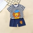 thumbnail image 2 of Elainilye Fashion Toddler Summer Outfits Boys Girls Cute Short Sleeve Print Casual Suit Baby Clothes Shorts Set, Sizes 3M-6T, 2 of 4