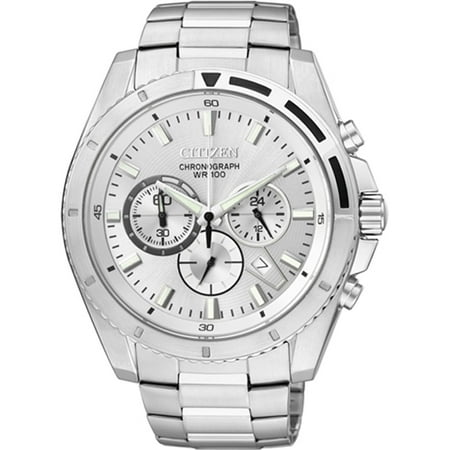 Citizen Men's Quartz Chronograph AN8010-55A Silver Stainless-Steel Fashion Watch