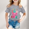 thumbnail image 2 of EHQJNJ Chandail en Molleton pour Tout-Petit Fille Mode Décontractée Imprimé Col Rond Manches Courtes T-Shirt Blanc, 2 of 4