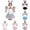 Grey, variant on 4Pcs Bunny Rabbit Outfit For Girls Boys Easter Dress Up Set With Animal Ears Headband Tail Tutu Paws Easter Dresses For Matching Style
