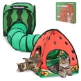 thumbnail image 1 of Cat Play Tunnel Tailtastic Sandía 3 en 1 con carpa y pelota, 1 of 6
