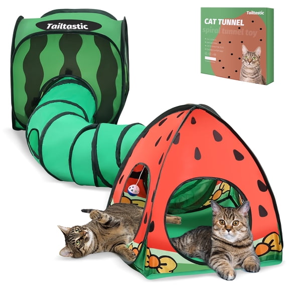 Cat Play Tunnel Tailtastic Sandía 3 en 1 con carpa y pelota