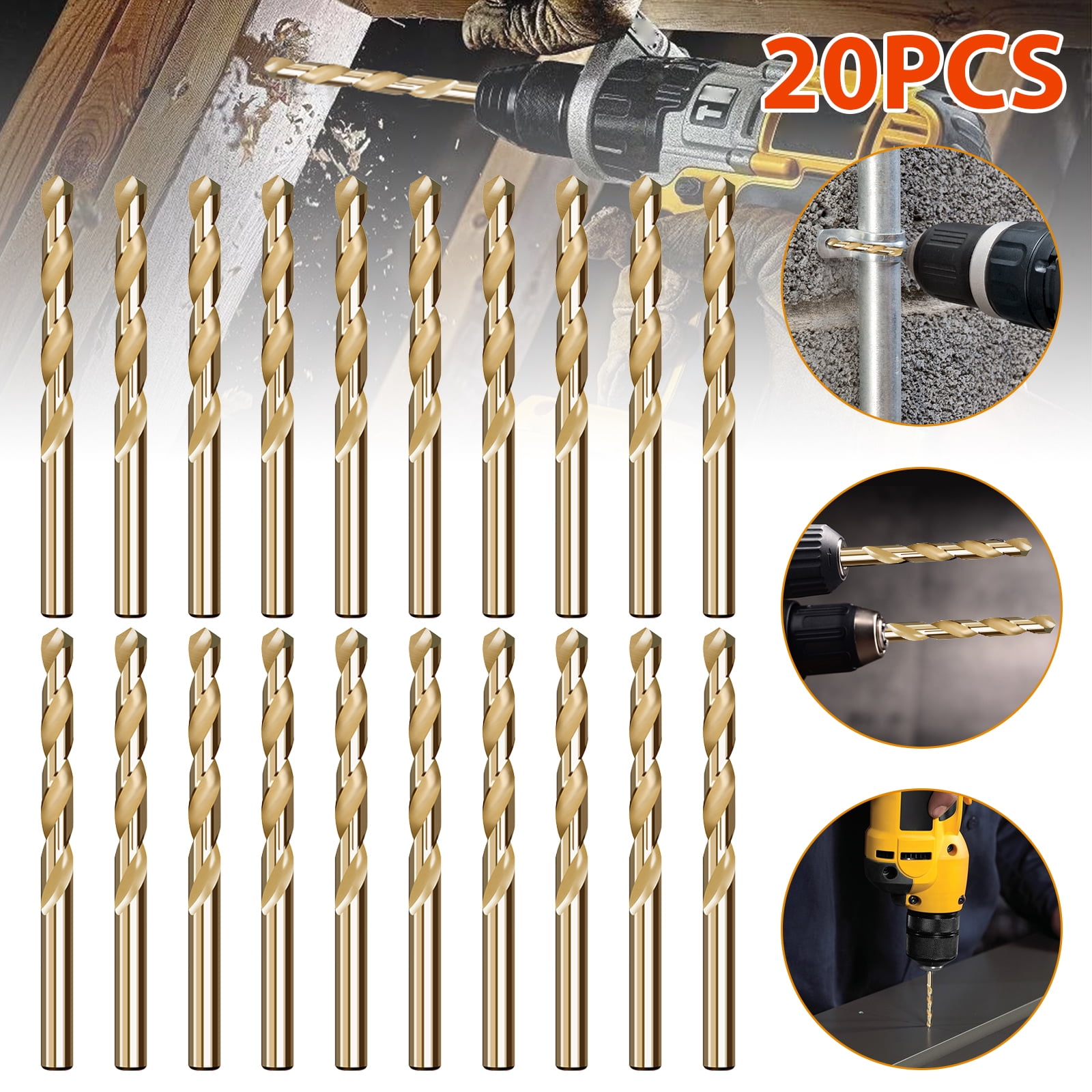Eeekit 1 8 Inch M35 Hss Twist Drill Bits Co 3 2mm Twist Drill Bit Set Of 40 pcs Round Shank Cobalt Added And Extremely Heat Resistant Drilling Hard Metal Stainless Steel Copper Cast