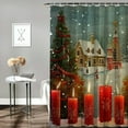 thumbnail image 2 of Creowell Christmas Scene Printed Shower Curtain 100％ Polyester Fiber Bathroom Decor with Hooks 69x72, 2 of 7