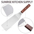 thumbnail image 5 of Sunrise 8" x 3" Stainless Steel Turner Spatula with Wood Handle (Flexible Blade) for Griddle, Hibachi, Teriyaki & BBQ Grill Cooking, 5 of 7