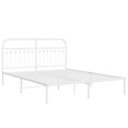 thumbnail image 3 of vidaXL Metal Bed Frame without Mattress with Headboard White 59.1"x78.7", 3 of 7