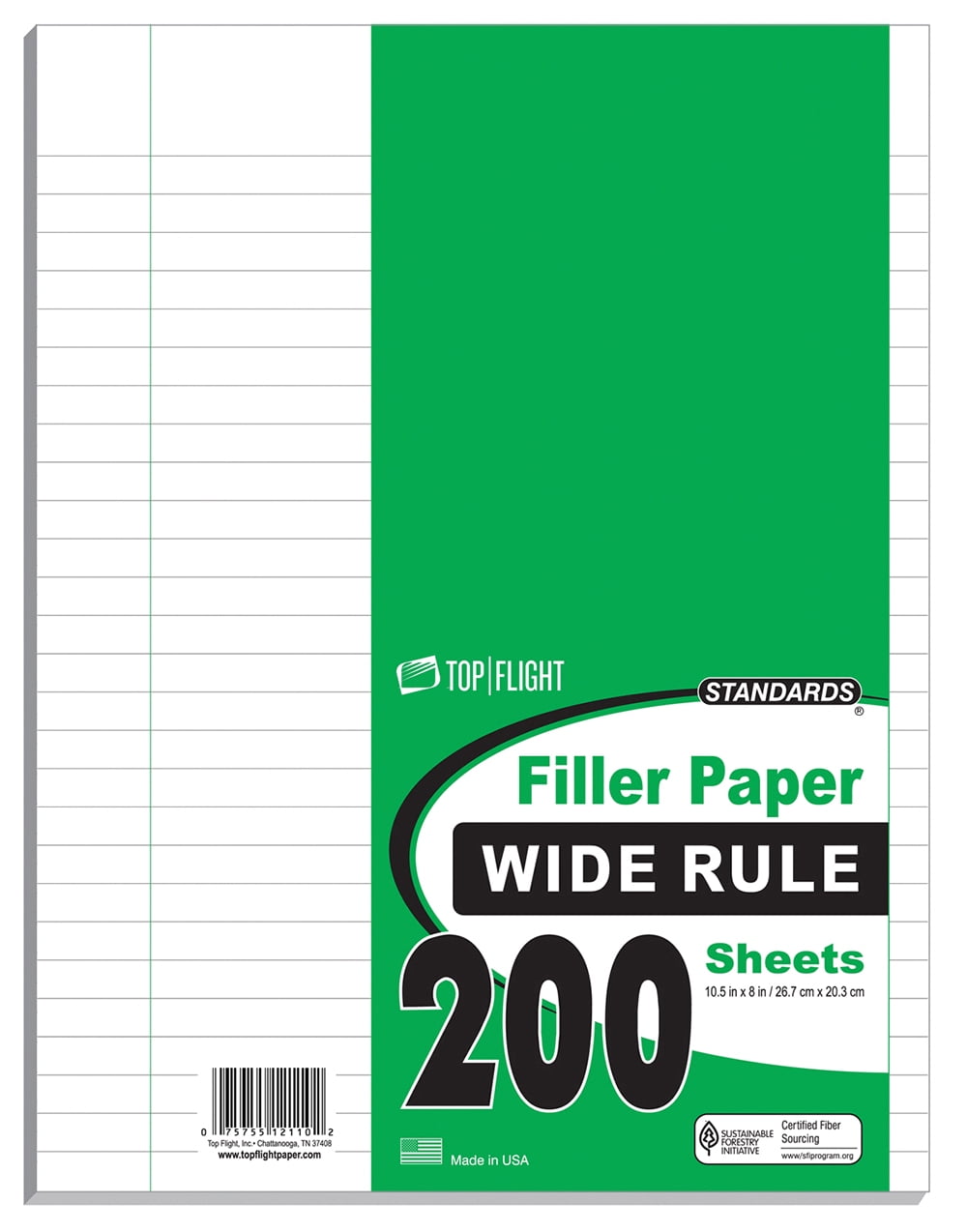 Top Flight Filler Paper Polywrapped Wide Rule 10 5x8 0 Pk Tfl Walmart Com Walmart Com